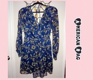 🌿American Rags🌿 V Neck Mini Floral Wrap Dress